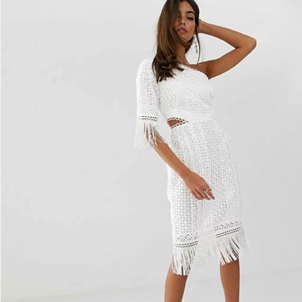 ASOS Elegant White One-Shoulder Dress